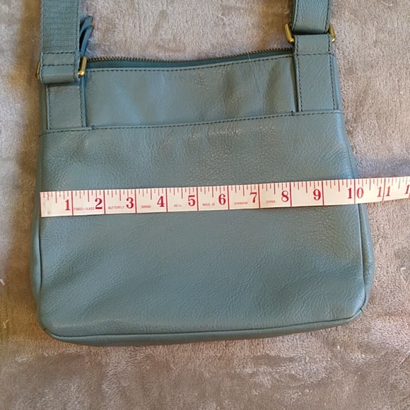 Fossil Handbags - Fossil blue leather crossbody bag.